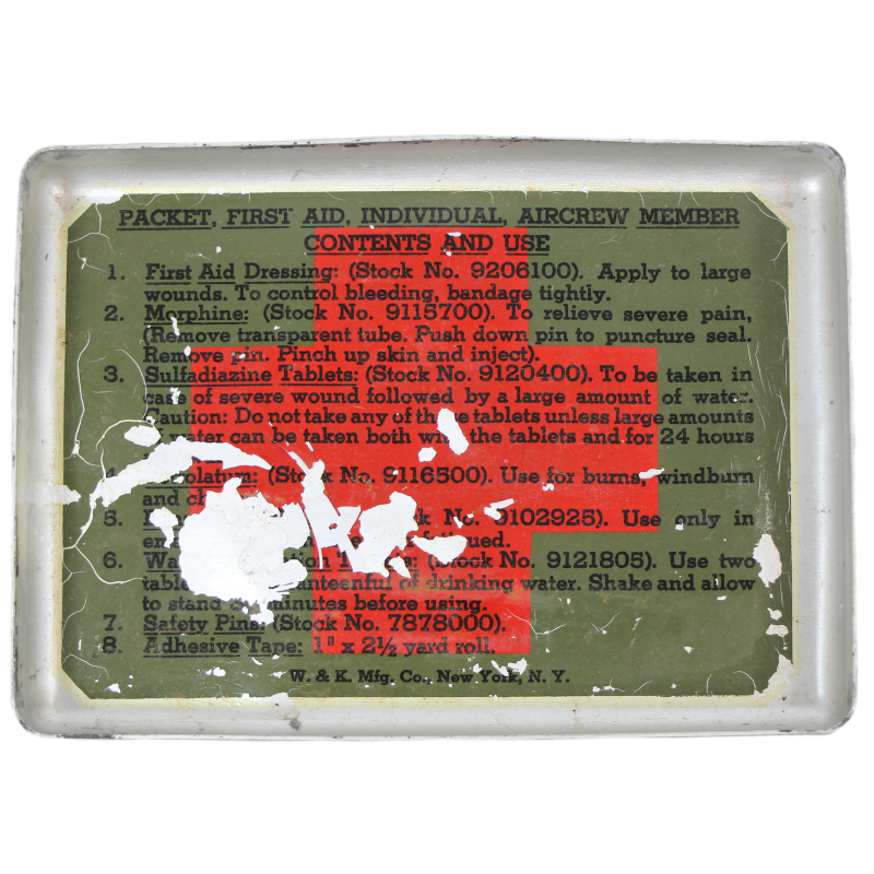 Boîte, Aircrew Member Individual First Aid Packet, USAAF, vide