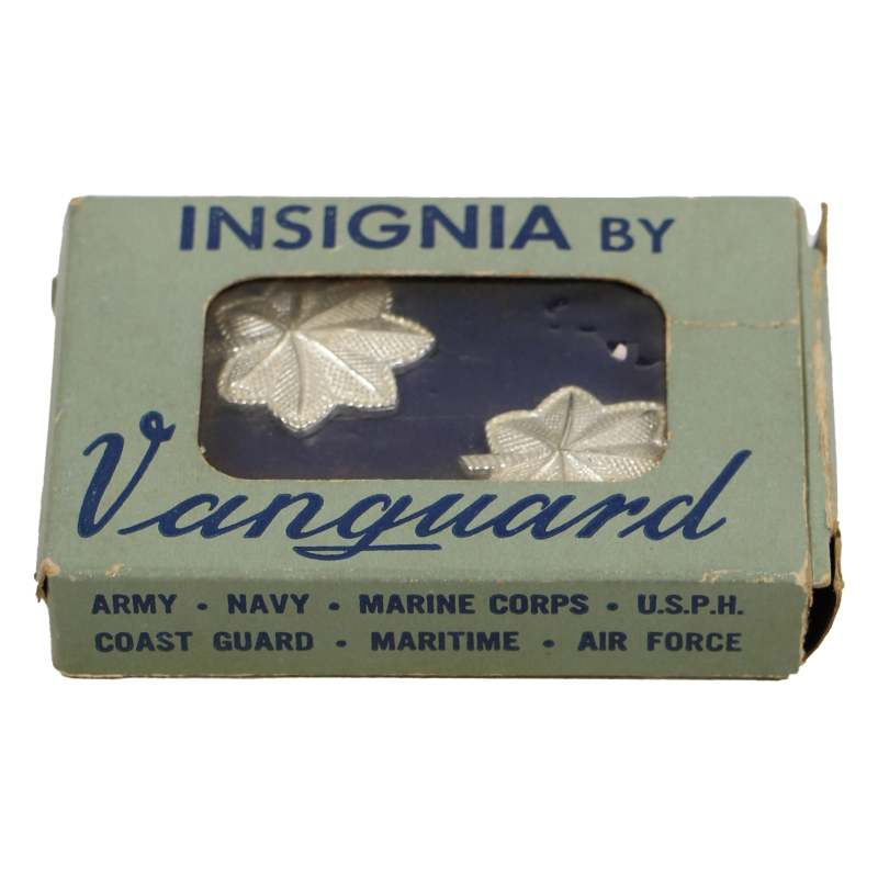 Paire d'insignes de grade, Lieutenant Colonel, VANGUARD, dans sa boîte