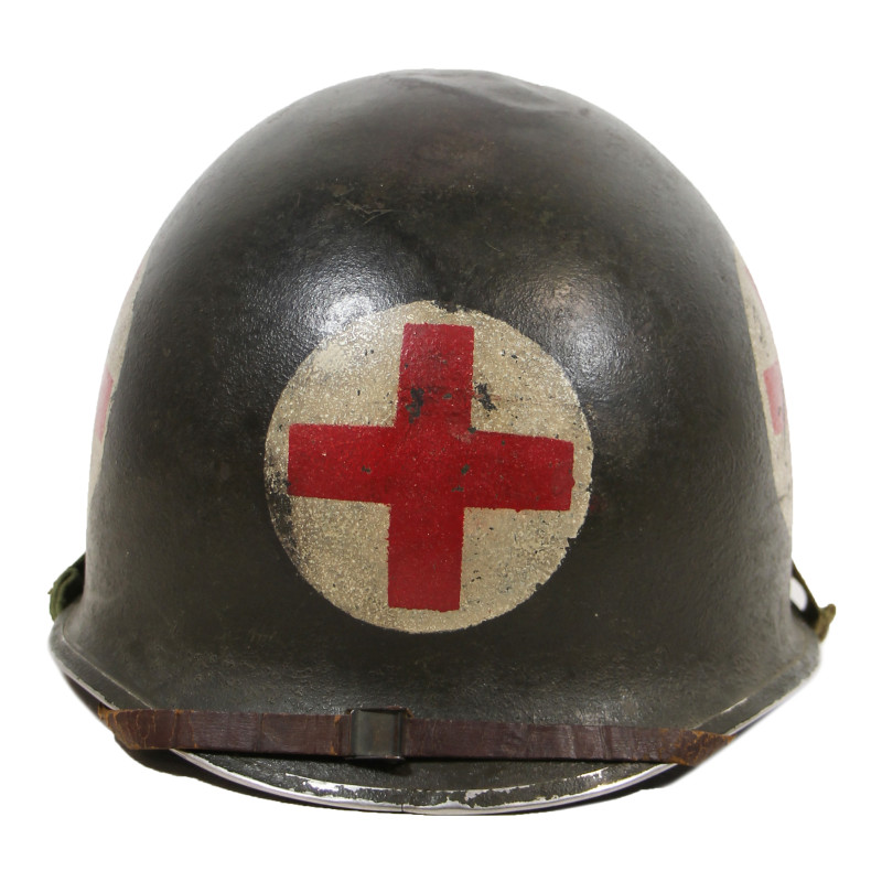 Casque M1, pattes fixes, Medic, quatre croix rouges, liner Firestone