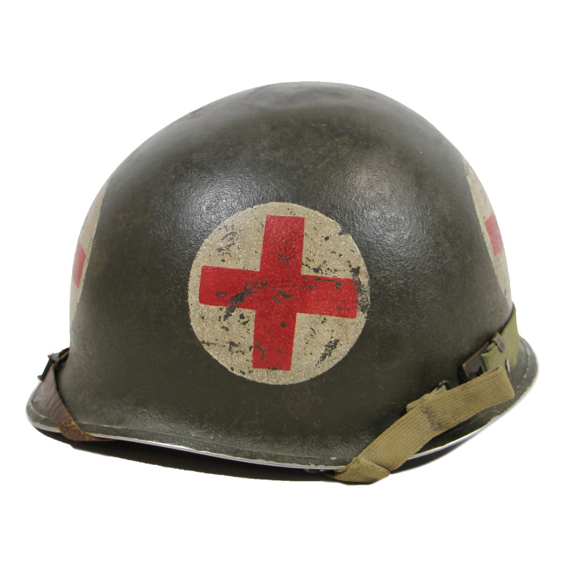 Helmet, M1, Fixed Loops, Medic, Four Red Crosses, Firestone Liner