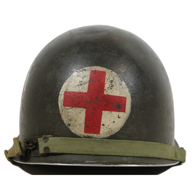 Helmet, M1, Fixed Loops, Medic, Four Red Crosses, Firestone Liner