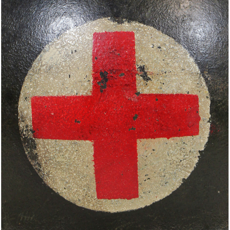 Casque M1, pattes fixes, Medic, quatre croix rouges, liner Firestone
