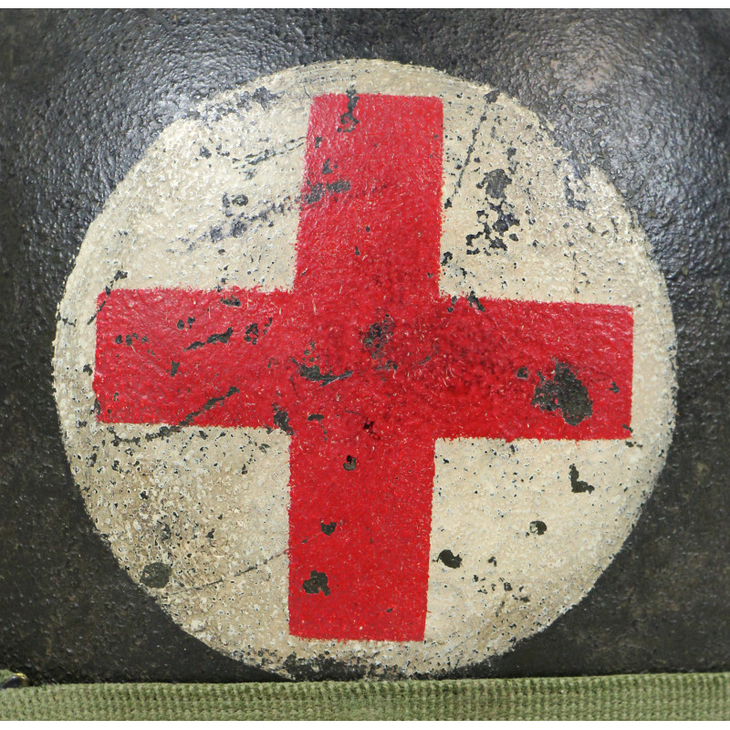 Casque M1, pattes fixes, Medic, quatre croix rouges, liner Firestone