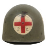 Casque M1, pattes fixes, Medic, quatre croix rouges, liner Firestone
