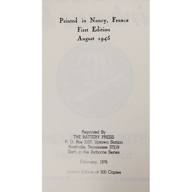 Livre, A Bolt From The Blue, 1941-1945, 550th Airborne Infantry Battalion, 1978