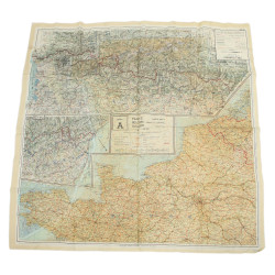 Carte d'évasion en soie, France, A/B, 1943, RAF & USAAF