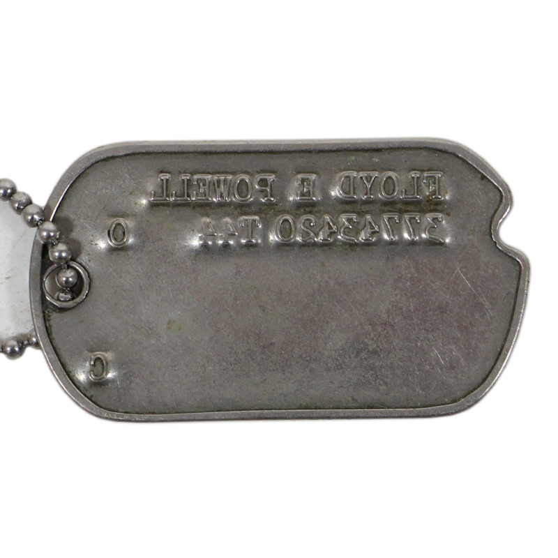 Plaque d'identité, Dog Tag, Pfc. Floyd Powell, 121st Inf. Regt., 8th Infantry Division, ETO