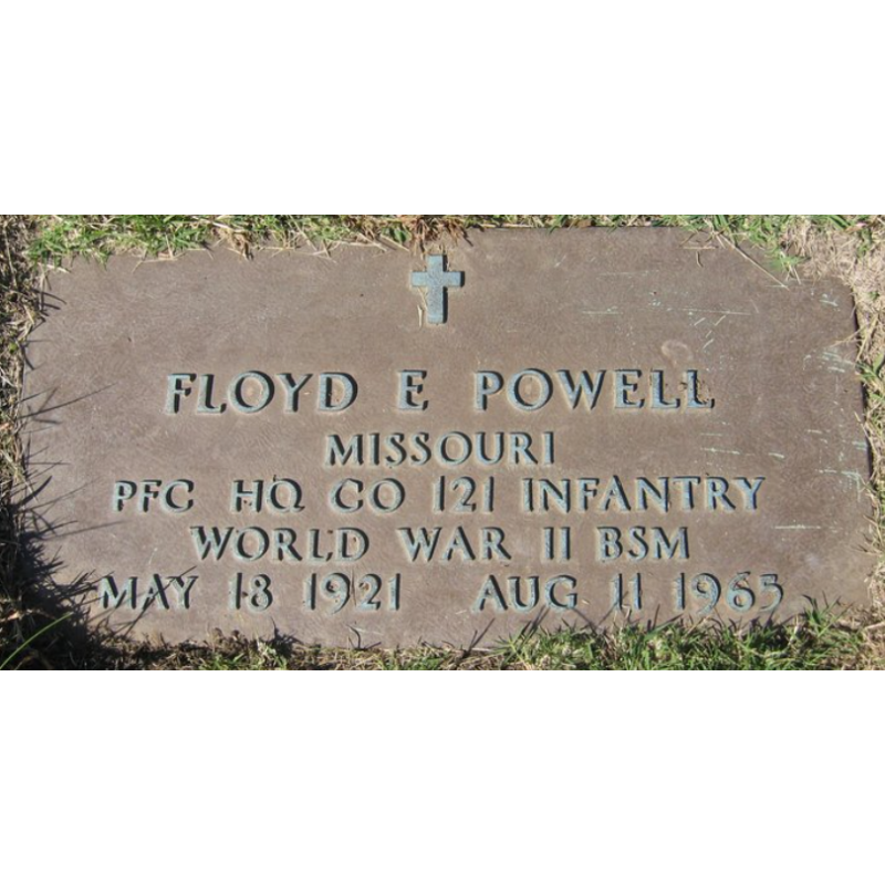 Plaque d'identité, Dog Tag, Pfc. Floyd Powell, 121st Inf. Regt., 8th Infantry Division, ETO