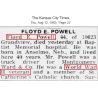 Dog Tag, Pfc. Floyd Powell, 121st Inf. Regt., 8th Infantry Division, ETO