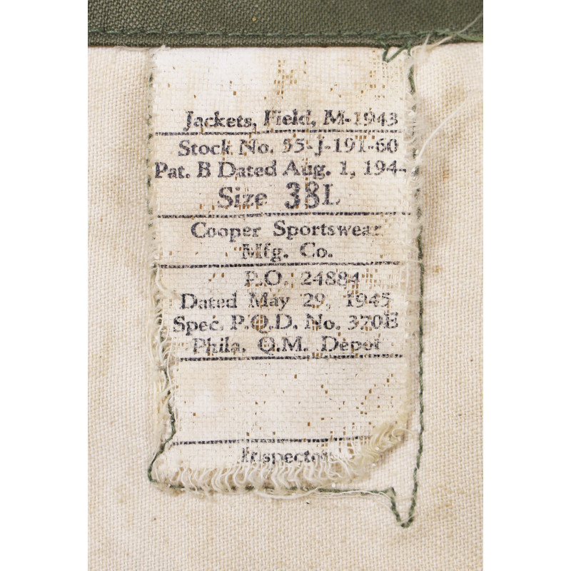Jacket, Field, M-1943, US Army, 38L
