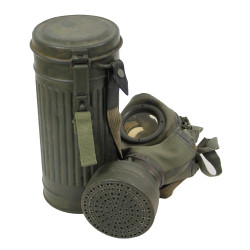 Masque à gaz M30 allemand, 1937, avec boîtier, 1942, complet