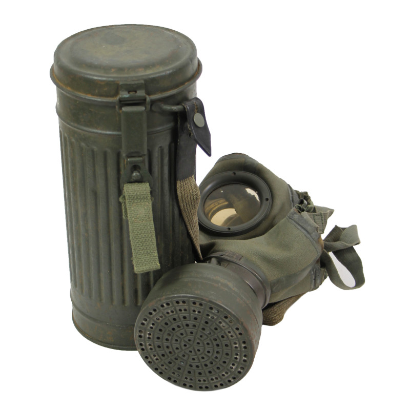 Masque à gaz M30 allemand, 1937, avec boîtier, 1942, complet
