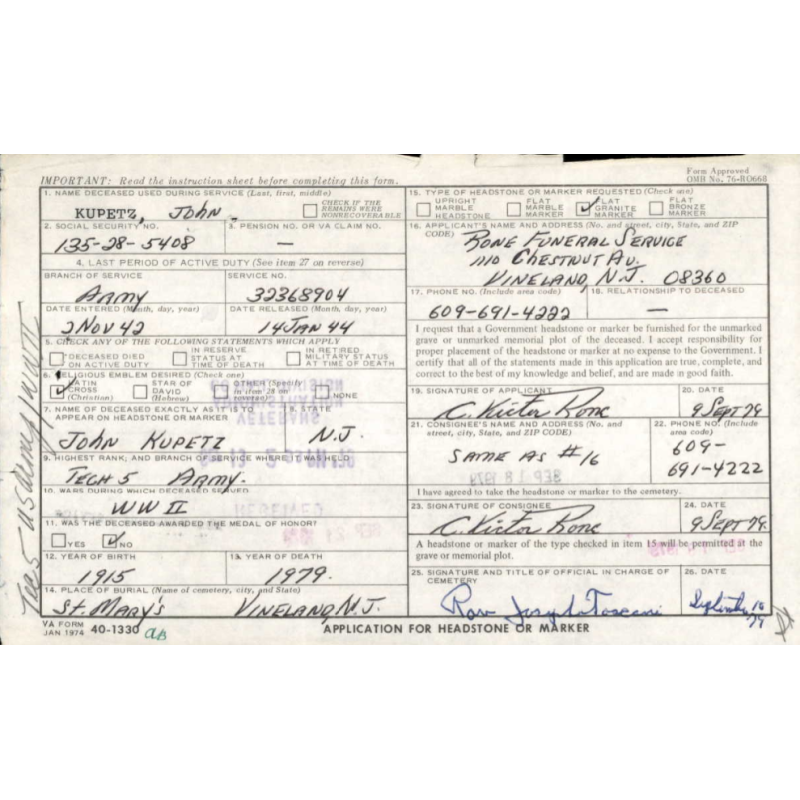 Overcoat, Wool, 42R, Pvt. John Kupetz, 1302nd Engineer General Service Regiment