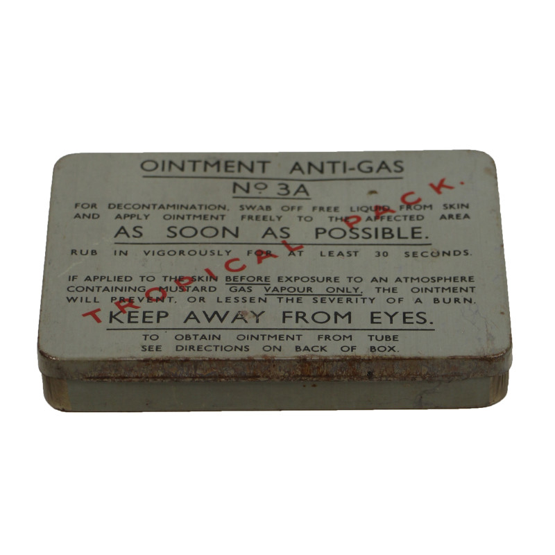 Tin, Anti-Gas Ointment, No. 3A, TROPICAL PACK, 1942, Complete