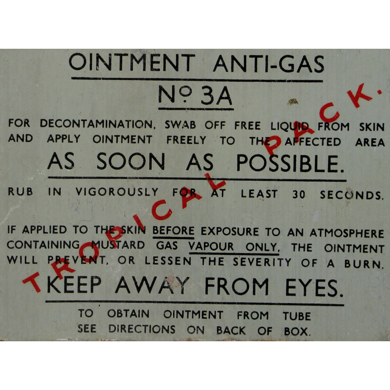 Tin, Anti-Gas Ointment, No. 3A, TROPICAL PACK, 1942, Complete
