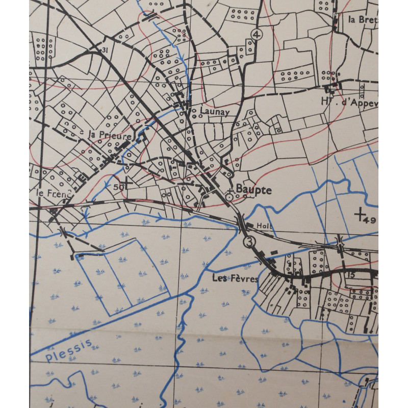 Carte alliée, CARENTAN, Edition of June 1943, Sheet No. 31/18 S.E.
