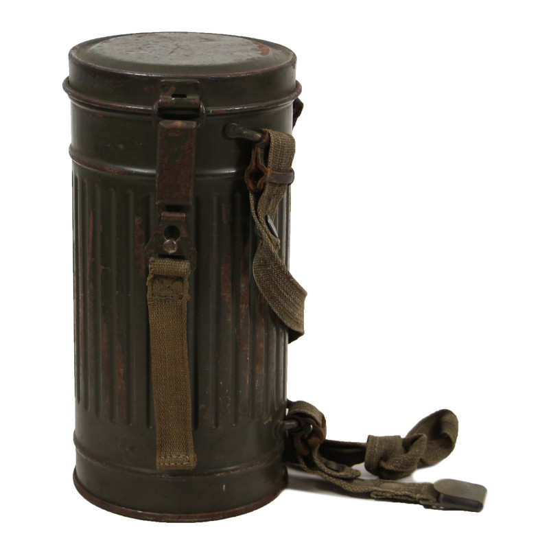 Masque à gaz M30 allemand, 1937-1939, complet, avec boîtier, nominatif