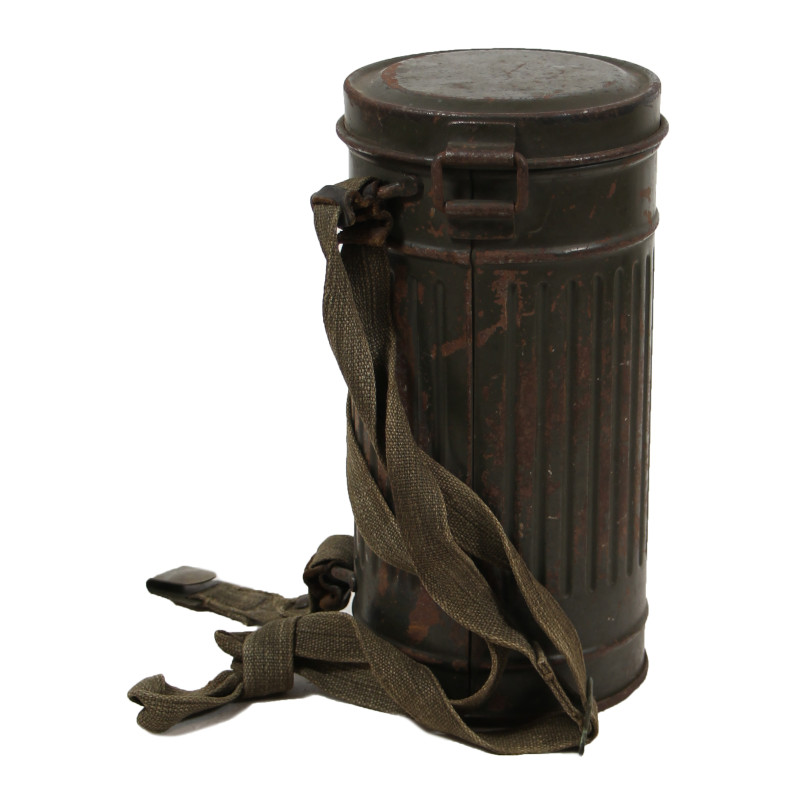 Masque à gaz M30 allemand, 1937-1939, complet, avec boîtier, nominatif