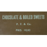 Boîte de chocolats et bonbons, ration britannique, octobre 1943