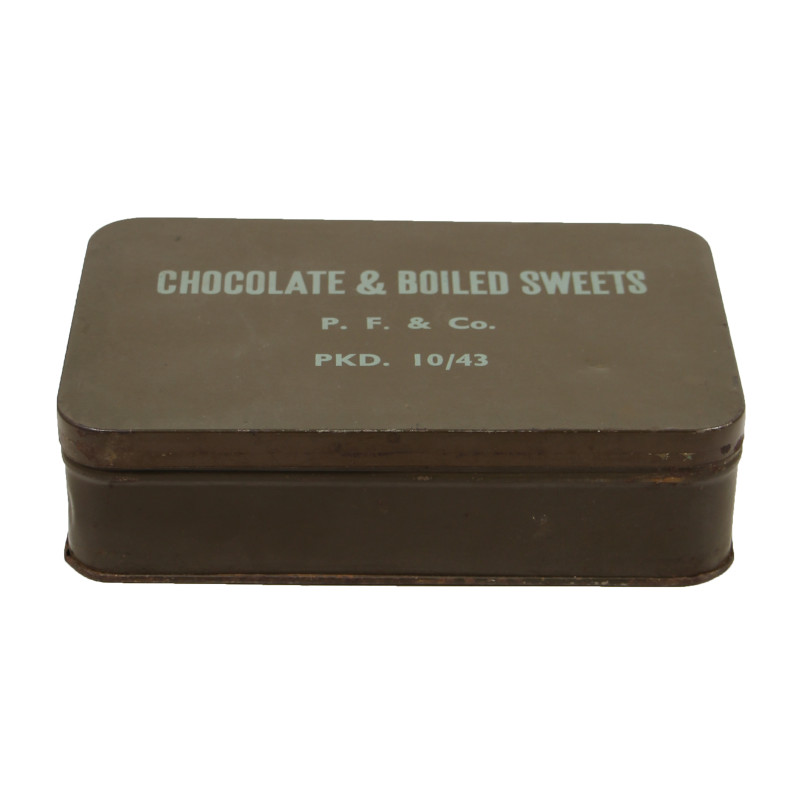 Boîte de chocolats et bonbons, ration britannique, octobre 1943