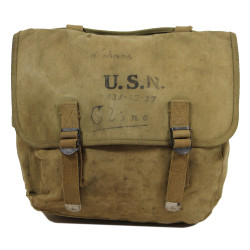 Bag, Field, M-1936, Rubberized, US Navy, S1c Johnnie Cline