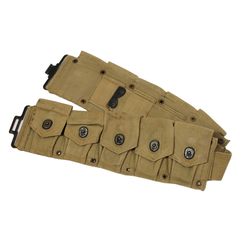Ceinturon cartouchière M1 Garand, British-Made, 1er type, avec boucle britannique