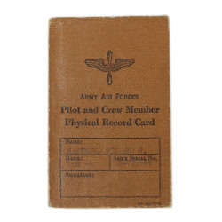 Card, Physical Record, Army Air Forces, 2nd Lt. Steward Hartman, 403rd TCG, 13th Air Force, USAAF, PTO