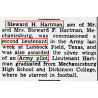 Card, Physical Record, Army Air Forces, 2nd Lt. Steward Hartman, 403rd TCG, 13th Air Force, USAAF, PTO