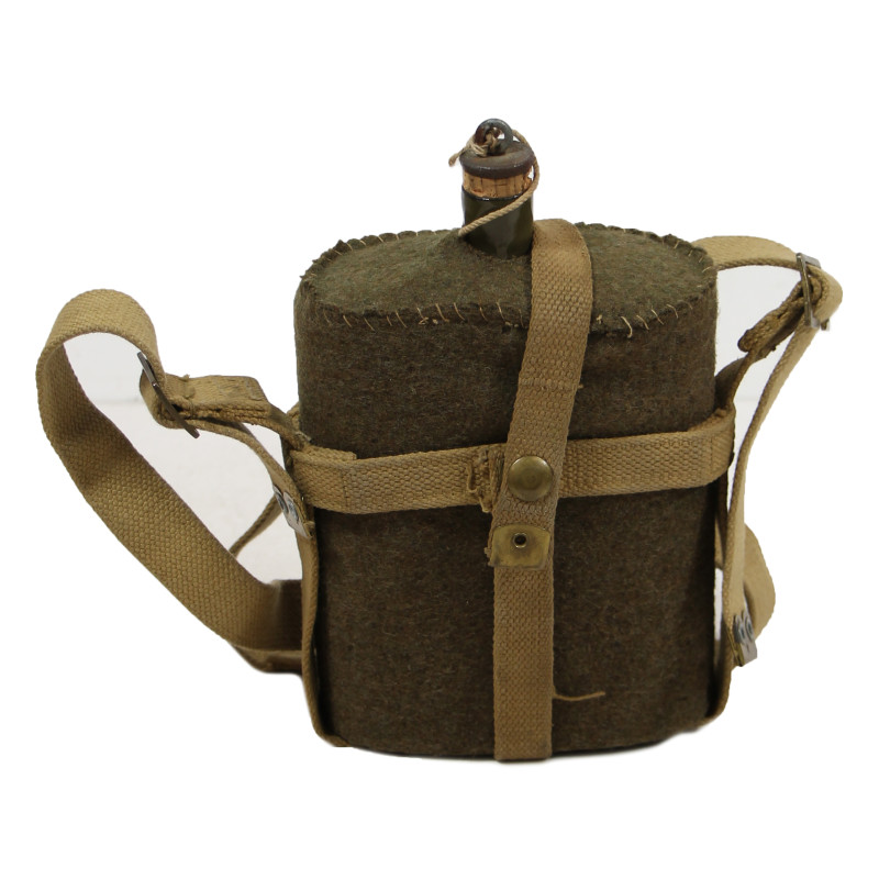 Gourde canadienne, avec porte-bidon "squelette" et sangle, 1943