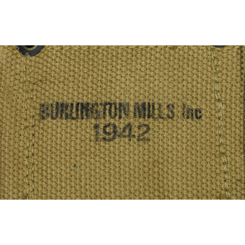 Ceinturon cartouchière M1 Garand, BURLINGTON MILLS INC. 1942