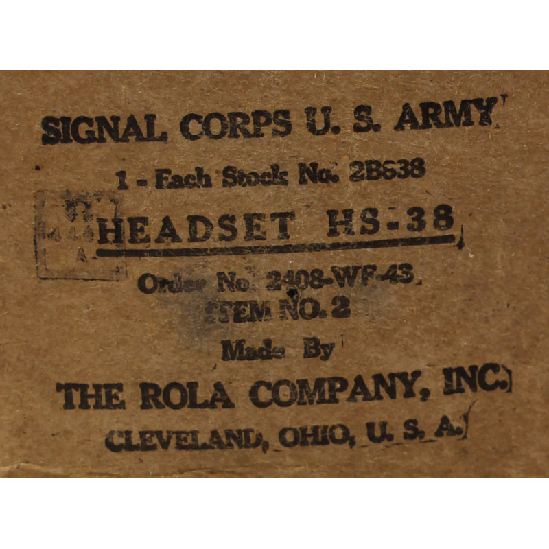 Headset, ANB-H-1/HS-38, US Army Signal Corps, 1943, in Box
