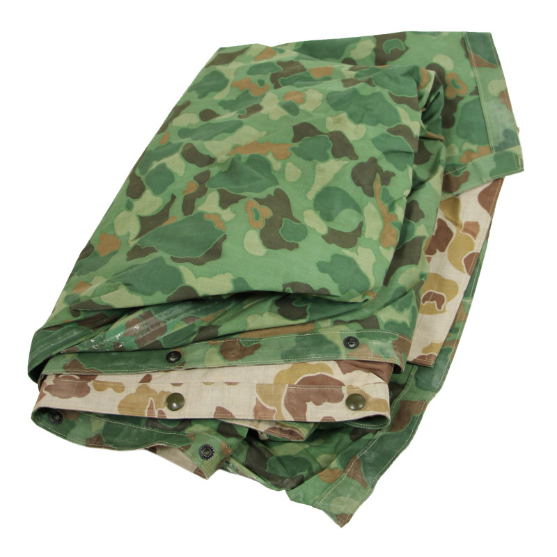 Poncho, Camouflage, Reversible, USMC & US Navy, NATIONAL CARBON CO. 1944