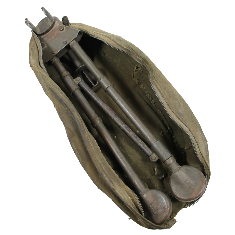 Trépied M2, mitrailleuse Browning M1919A4, calibre .30, APPLIANCE MFG. CO. 1944 + housse
