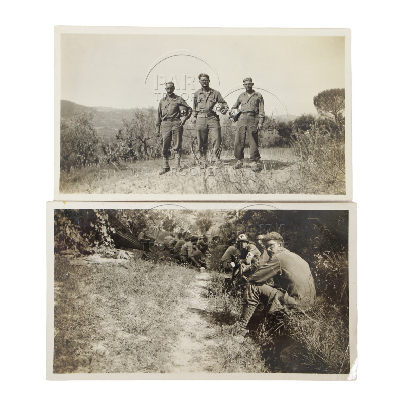 Lot de quatre photographies, US Army, Medic, Italie, été 1944
