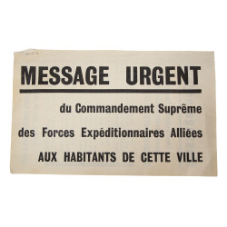 Leaflet, Z.F.4, SHAEF, Message to the French Civilians, 1944, Normandy