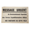 Leaflet, Z.F.4, SHAEF, Message to the French Civilians, 1944, Normandy
