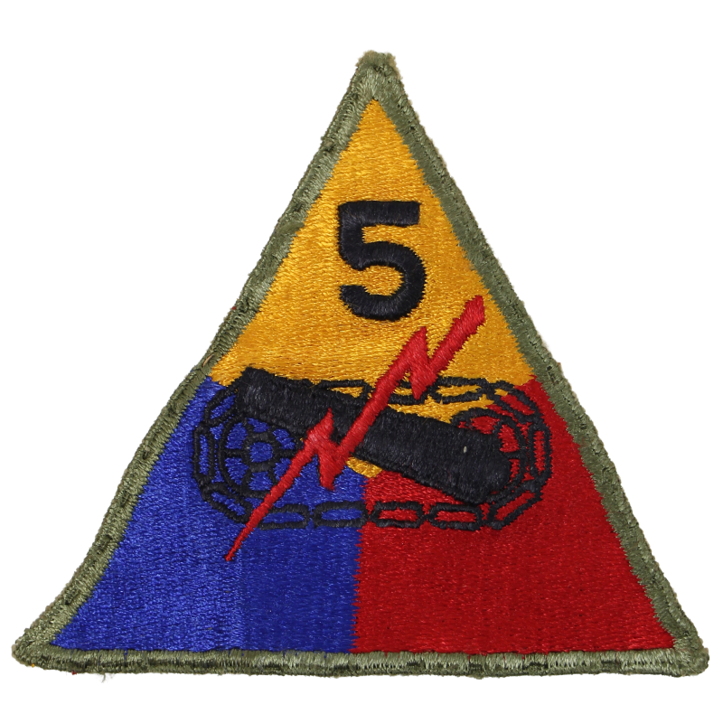 Insignia, Sleeve, Shoulder, 5th Armored Division, Normandy, Ardennes