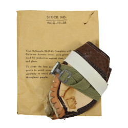 Goggles, M-1943, Type II, Green Lenses, with Kraft, 1943