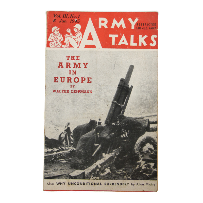 Magazine, ARMY TALKS, Vol. III, No. 1, 6 janvier 1945, ETO