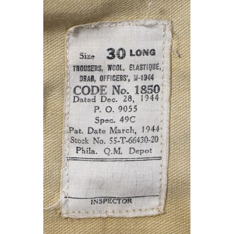 Trousers, Wool, Pink, Officer, Elastique, US Army, Size 30L, 1944