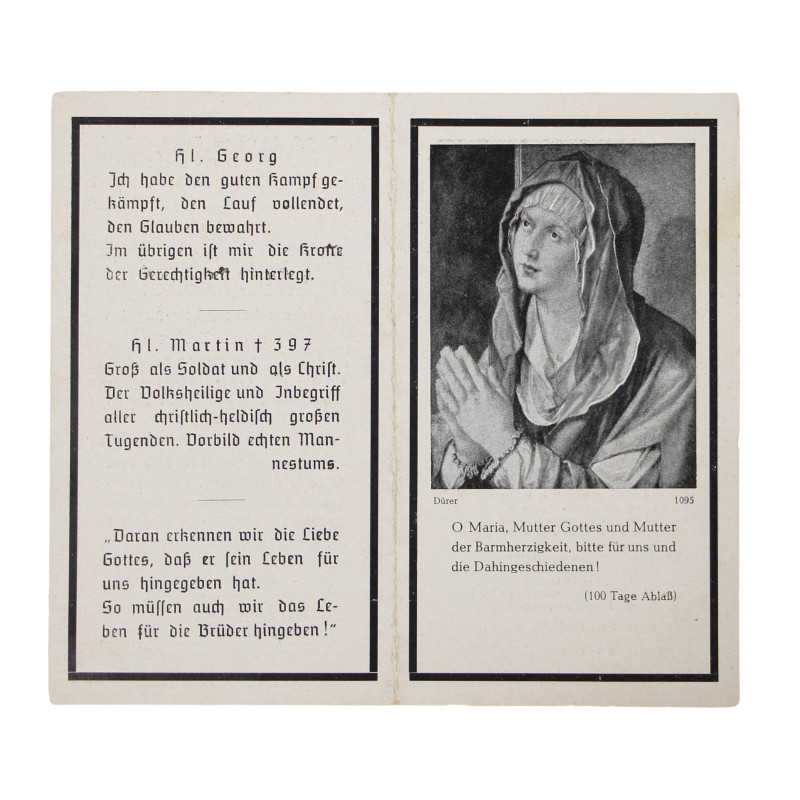 Sterbebilder, Remembrance Card, Georg Mühlschuster, Gebirgsjäger-Regiment 13, Ukraine, June 24, 1942