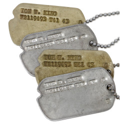 Dog Tags, WO (JG) Tom King, Hq. Co., 634th Tank Destroyer Bn., ETO