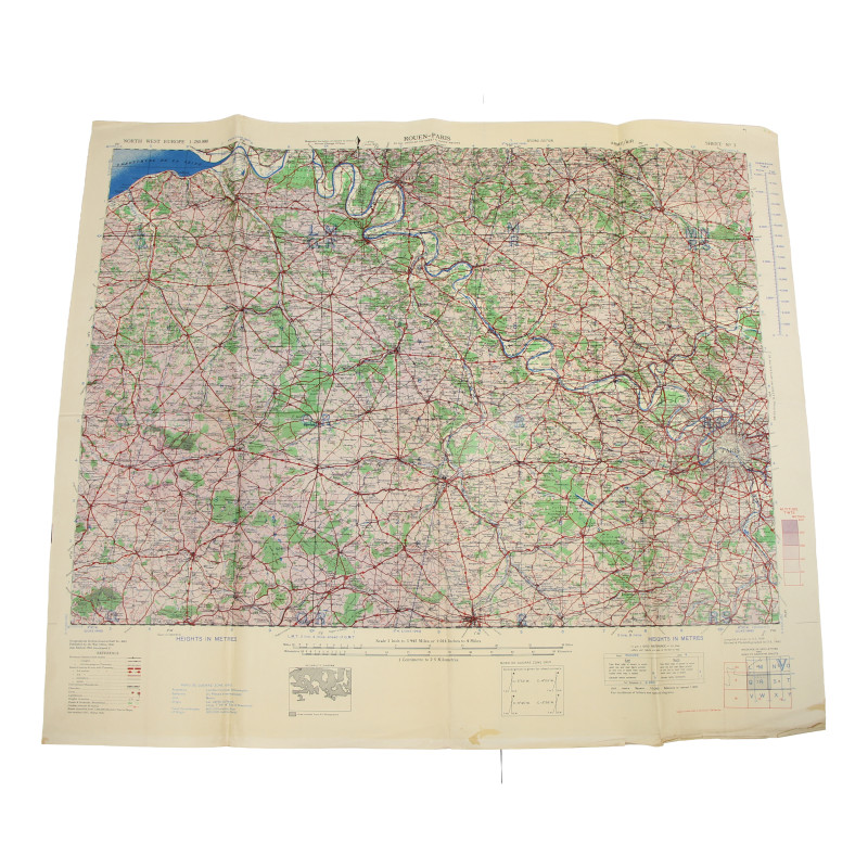 Map, British, ROUEN-PARIS, 1943