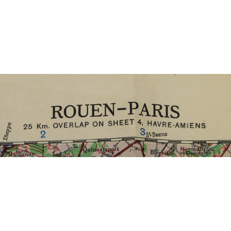 Map, British, ROUEN-PARIS, 1943