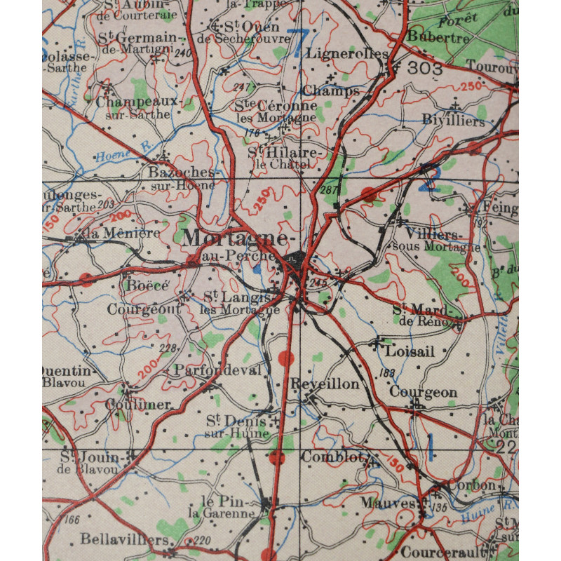 Map, British, ROUEN-PARIS, 1943