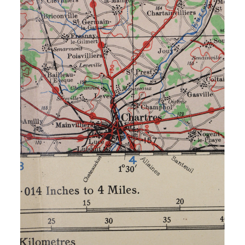 Carte britannique, ROUEN-PARIS, 1943