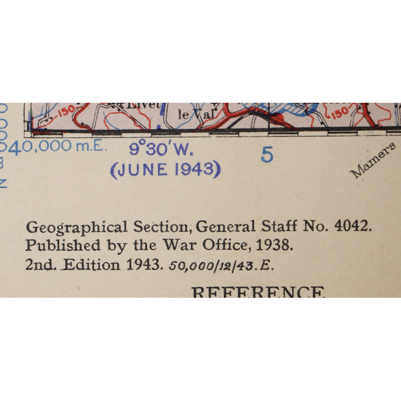 Map, British, ROUEN-PARIS, 1943