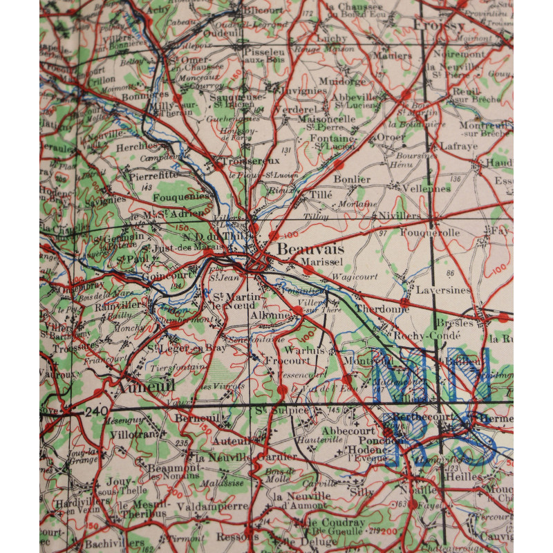 Carte britannique, ROUEN-PARIS, 1943