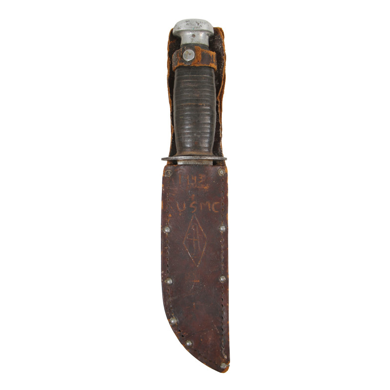 Knife, Fighting, Kinfolks, with Leather Scabbard, USMC