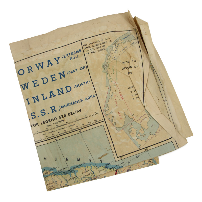 Map, Silk, Escape, RAF & USAAF, Scandinavia